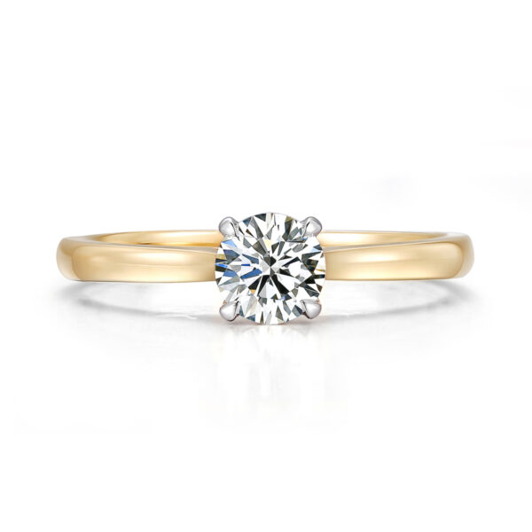 Pierścionek zaręczynowy złoto two tone 14 K - 0,50 ct brylant - obrazek 3