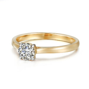Pierścionek zaręczynowy złoto two tone 14 K - 0,50 ct brylant