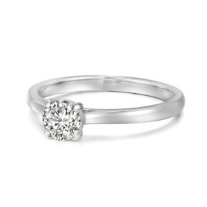 Pierścionek zaręczynowy białe złoto 14 K - 0,50 ct brylant
