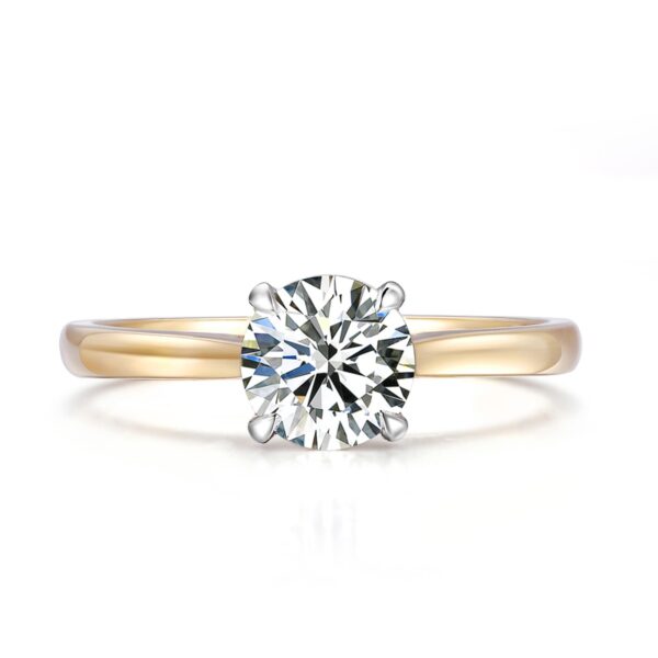 Pierścionek zaręczynowy złoto two tone 14 K - 1,00 ct brylant - obrazek 4
