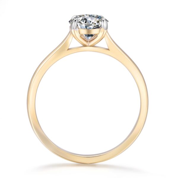 Pierścionek zaręczynowy złoto two tone 14 K - 1,00 ct brylant - obrazek 5