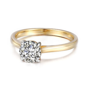 Pierścionek zaręczynowy złoto two tone 14 K - 1,00 ct brylant