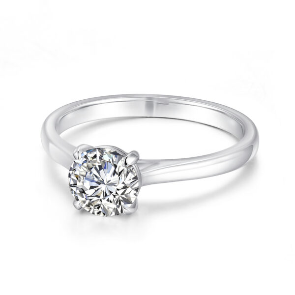Pierścionek zaręczynowy białe złoto 14 K • 1.00 ct brylant