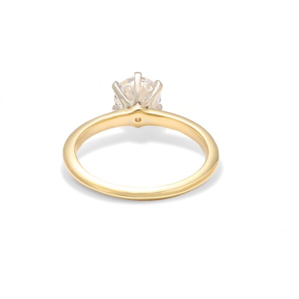 Pierścionek soliter złoto two tone 14 K - 1.00 ct brylant - obrazek 4