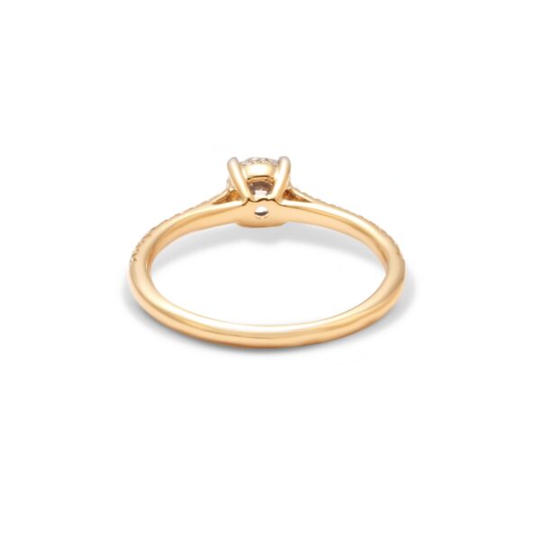 Pierścionek zaręczynowy half eternity złoto two tone 14 K - 0,75 ct brylant - obrazek 5