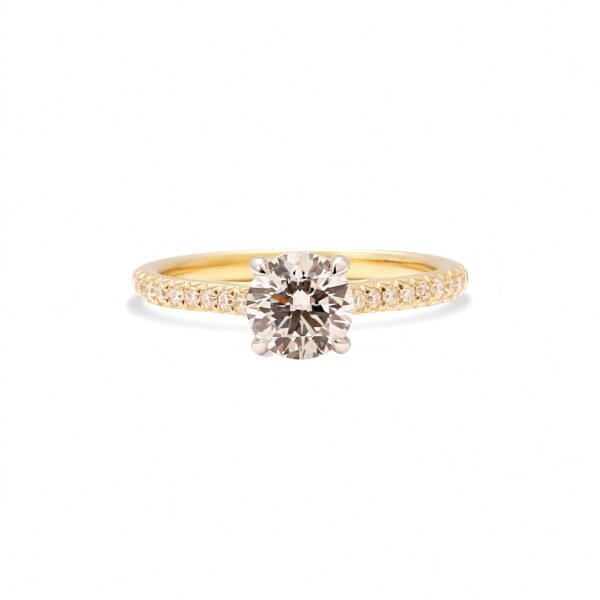 Pierścionek złoty z diamentami 1.16ct - obrazek 2