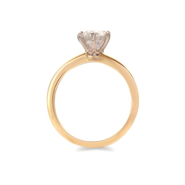 Pierścionek soliter złoto two tone 14 K - 1.00 ct brylant - obrazek 3