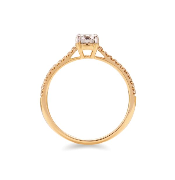 Pierścionek zaręczynowy half eternity złoto two tone 14 K - 0,75 ct brylant - obrazek 4