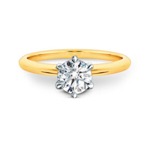 Pierścionek soliter złoto two tone 14 K - 1.00 ct brylant