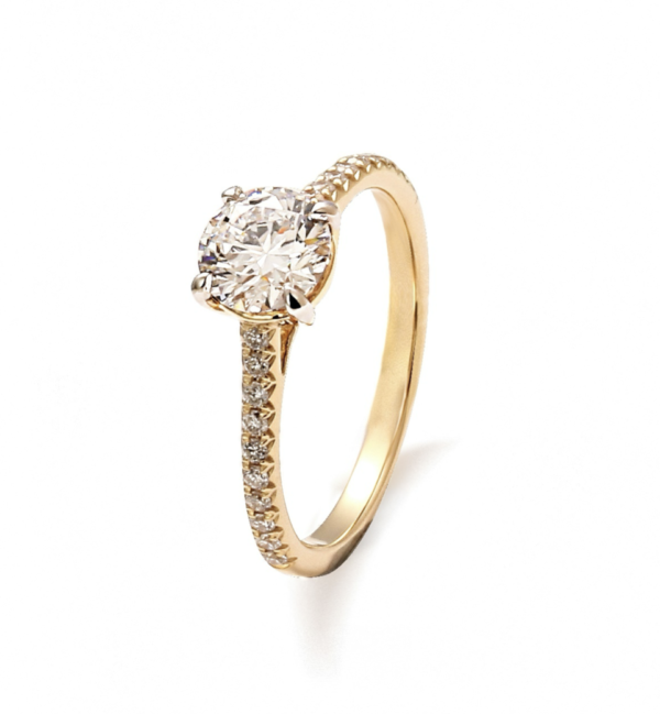Pierścionek złoty z diamentami 1.16ct - obrazek 3