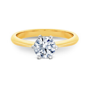 Pierścionek złoto two tone 14 K - 1,00 ct brylant