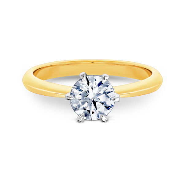 Pierścionek złoto two tone 14 K - 1,00 ct brylant