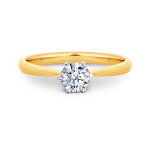 Pierścionek złoto two tone 14 K - 0,50 ct brylant