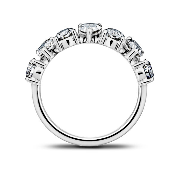 Pierścionek pół-eternity • 7 diamentów pear 2,57 ct • białe złoto 14 K - obrazek 2